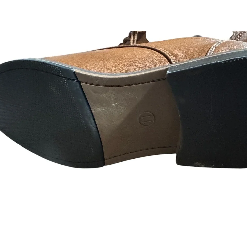 Goodfellow & Co Mens Brown Faux‎ Leather Derby Dress Shoes Size 11 Tan Oxford
